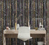 Mural de pared Glamour Gold Stripe. Papel tapiz autoadhesivo con puntos blancos y morados. N.º 6378