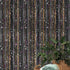 Mural de pared Glamour Gold Stripe. Papel tapiz autoadhesivo con puntos blancos y morados. N.º 6378
