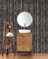 Mural de pared Glamour Gold Stripe. Papel tapiz autoadhesivo con puntos blancos y morados. N.º 6378