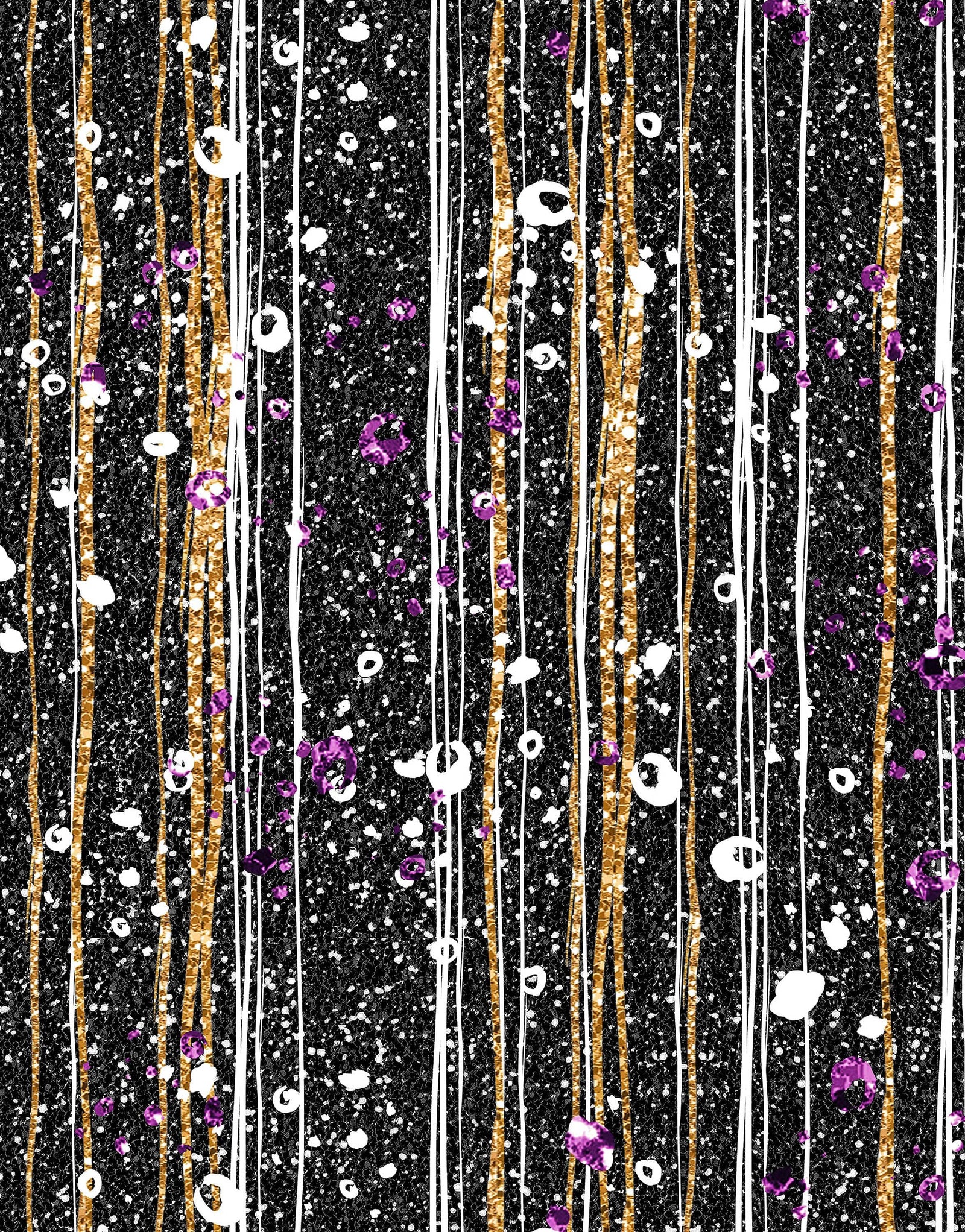 Mural de pared Glamour Gold Stripe. Papel tapiz autoadhesivo con puntos blancos y morados. N.º 6378