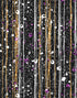 Mural de pared Glamour Gold Stripe. Papel tapiz autoadhesivo con puntos blancos y morados. N.º 6378