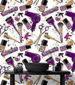 Mural de decoración de pared para salón de belleza y cosmética. Decoración de dormitorio de chica fashionista. Decoración de tocador de maquillaje. Papel tapiz autoadhesivo. #6381