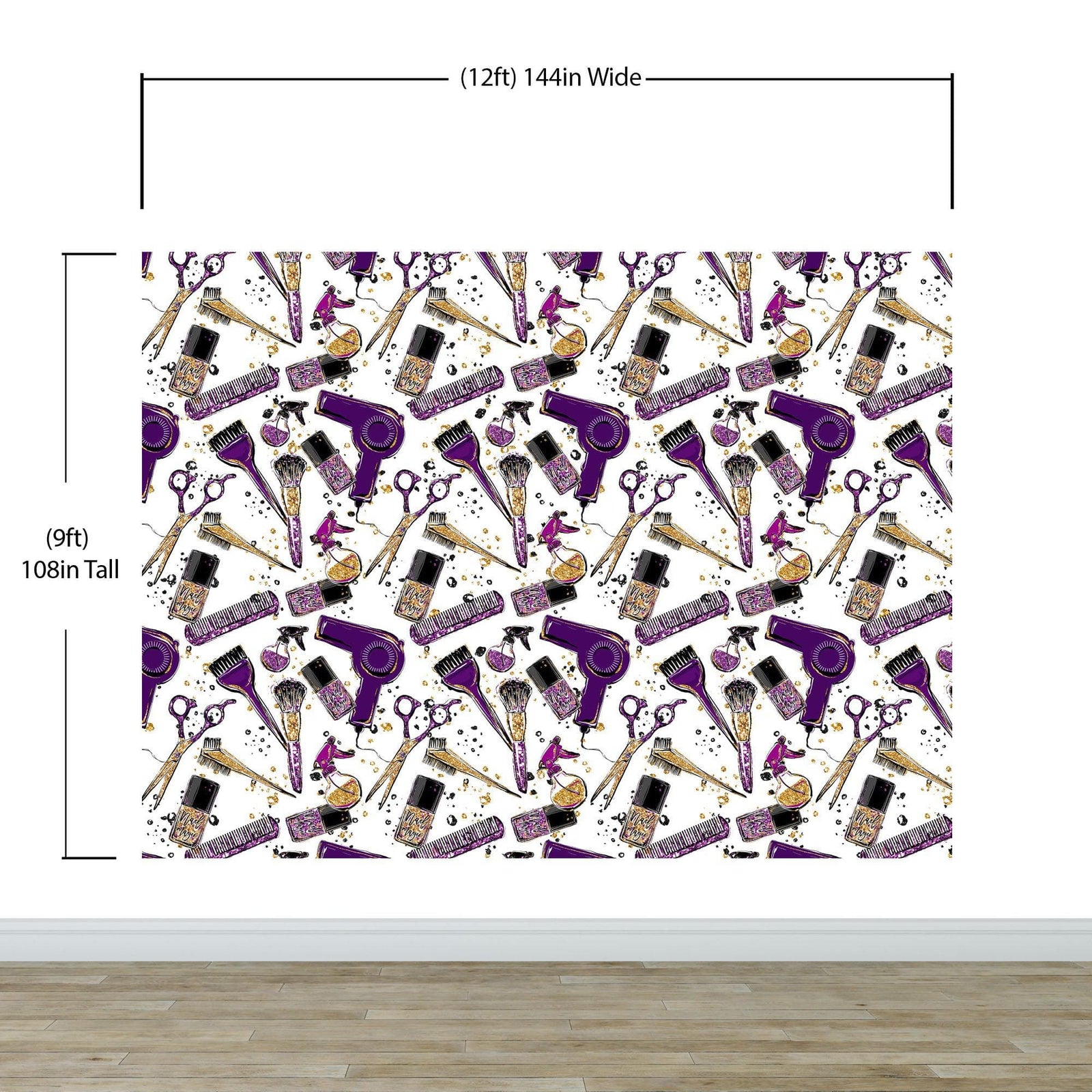 Mural de decoración de pared para salón de belleza y cosmética. Decoración de dormitorio de chica fashionista. Decoración de tocador de maquillaje. Papel tapiz autoadhesivo. #6381