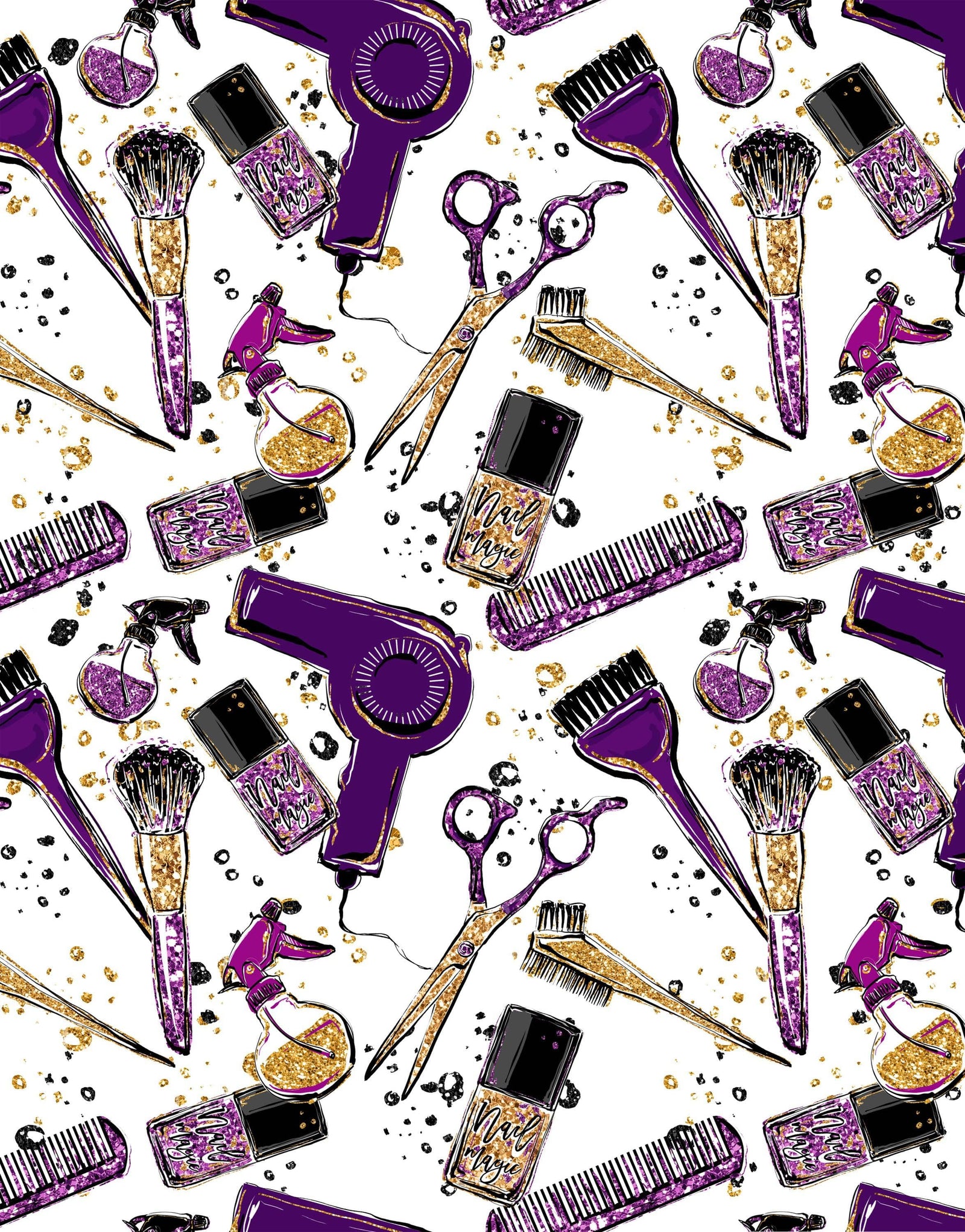 Mural de decoración de pared para salón de belleza y cosmética. Decoración de dormitorio de chica fashionista. Decoración de tocador de maquillaje. Papel tapiz autoadhesivo. #6381