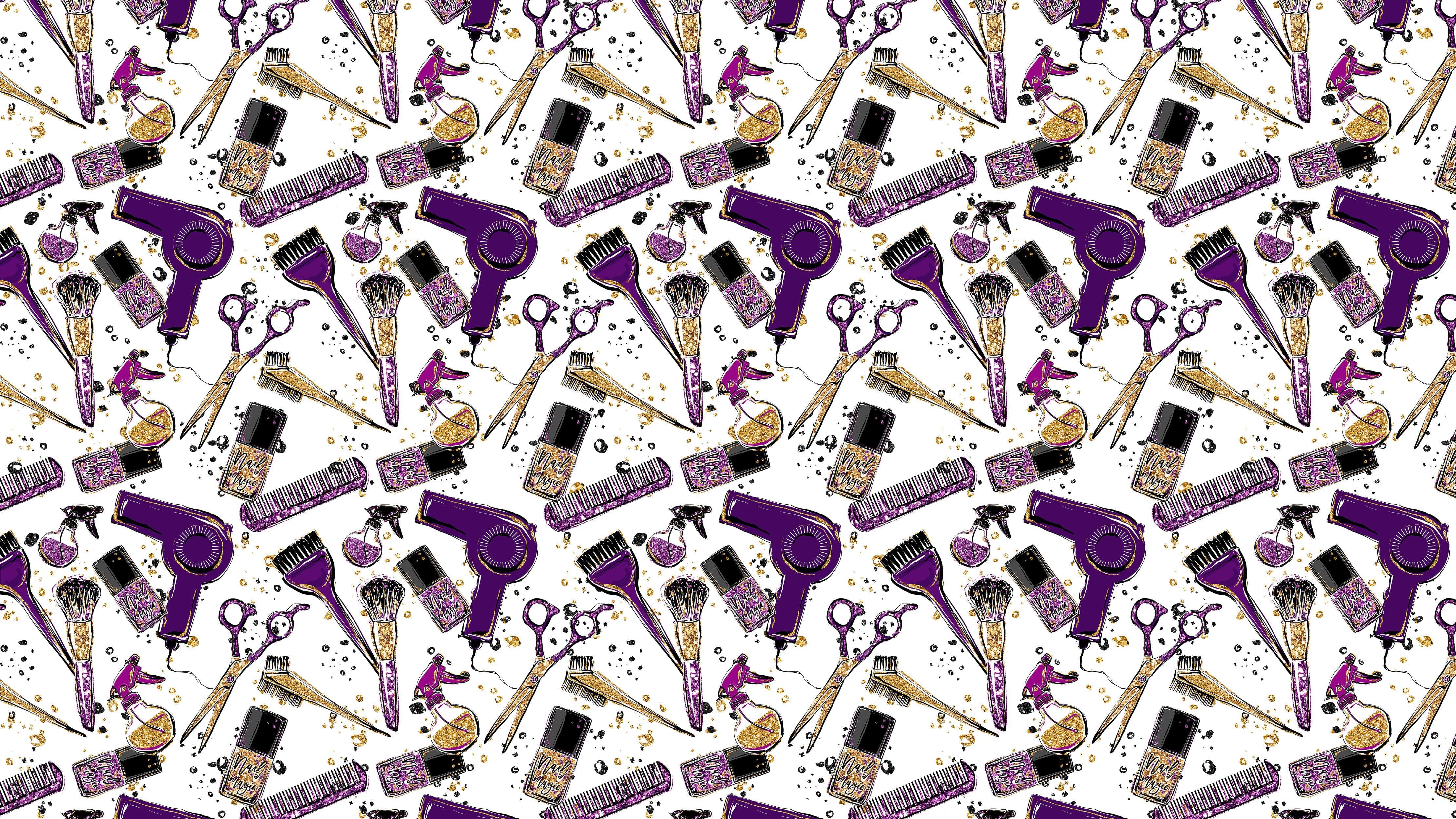 Mural de decoración de pared para salón de belleza y cosmética. Decoración de dormitorio de chica fashionista. Decoración de tocador de maquillaje. Papel tapiz autoadhesivo. #6381