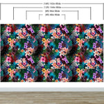 Mural de pared con estampado de follaje tropical colorido. Papel tapiz autoadhesivo. N.º 6382