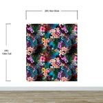 Mural de pared con estampado de follaje tropical colorido. Papel tapiz autoadhesivo. N.º 6382