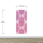 Papel tapiz de mandala floral de gran tamaño para pared. Mural de pared autoadhesivo con diseño de adornos en rosa y morado. N.º 6384