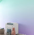 Mural de pared en colores pastel. Diseño de papel tapiz con combinación de colores degradados de turquesa a morado ciruela. N.º 6385