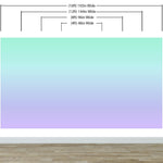 Mural de pared en colores pastel. Diseño de papel tapiz con combinación de colores degradados de turquesa a morado ciruela. N.º 6385
