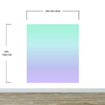 Mural de pared en colores pastel. Diseño de papel tapiz con combinación de colores degradados de turquesa a morado ciruela. N.º 6385