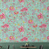 Mural de pared con estampado de flores en color menta. Papel tapiz autoadhesivo con motivos florales botánicos tropicales. N.º 6387