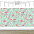 Mural de pared con estampado de flores en color menta. Papel tapiz autoadhesivo con motivos florales botánicos tropicales. N.º 6387