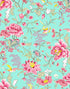 Mural de pared con estampado de flores en color menta. Papel tapiz autoadhesivo con motivos florales botánicos tropicales. N.º 6387