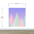 Mural de pared de montaña triangular geométrica. Papel pintado autoadhesivo en colores pastel. N.º 6388