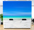 Mural de pared de playa tropical. Vista abstracta y borrosa de la costa. Papel tapiz autoadhesivo. #6389