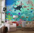 Mural de pared con la vida marina submarina del acuario. #6397