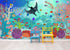 Mural de pared con la vida marina submarina del acuario. #6397