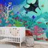 Mural de pared con la vida marina submarina del acuario. #6397