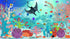 Mural de pared con la vida marina submarina del acuario. #6397