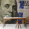 Fondo de pantalla de dinero. Mural de pared con el billete de 100 dólares de Benjamin Franklin. #6399