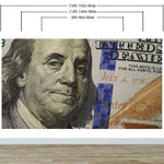 Fondo de pantalla de dinero. Mural de pared con el billete de 100 dólares de Benjamin Franklin. #6399