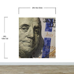 Fondo de pantalla de dinero. Mural de pared con el billete de 100 dólares de Benjamin Franklin. #6399