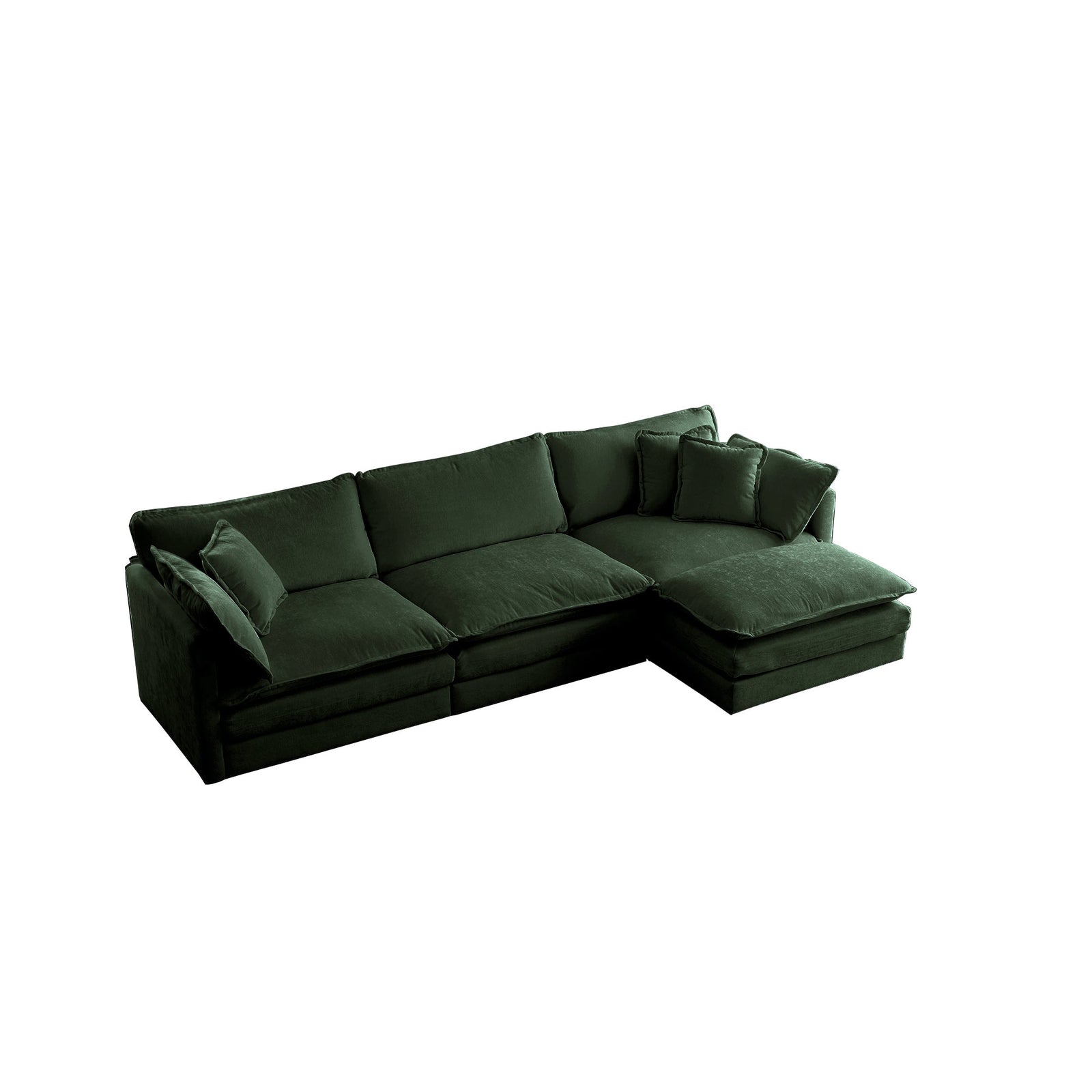 Sofá modular de chenilla con forma de L y otomana de Walker Edison