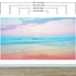 Mural de pared con puesta de sol en colores pastel sobre el horizonte del océano. Papel tapiz autoadhesivo con temática de playa. N.º 6400
