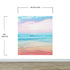 Mural de pared con puesta de sol en colores pastel sobre el horizonte del océano. Papel tapiz autoadhesivo con temática de playa. N.º 6400