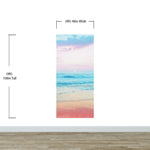 Mural de pared con puesta de sol en colores pastel sobre el horizonte del océano. Papel tapiz autoadhesivo con temática de playa. N.º 6400
