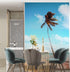 Mural de pared con palmeras en la costa de la playa. Papel tapiz autoadhesivo con temática tropical. N.º 6401