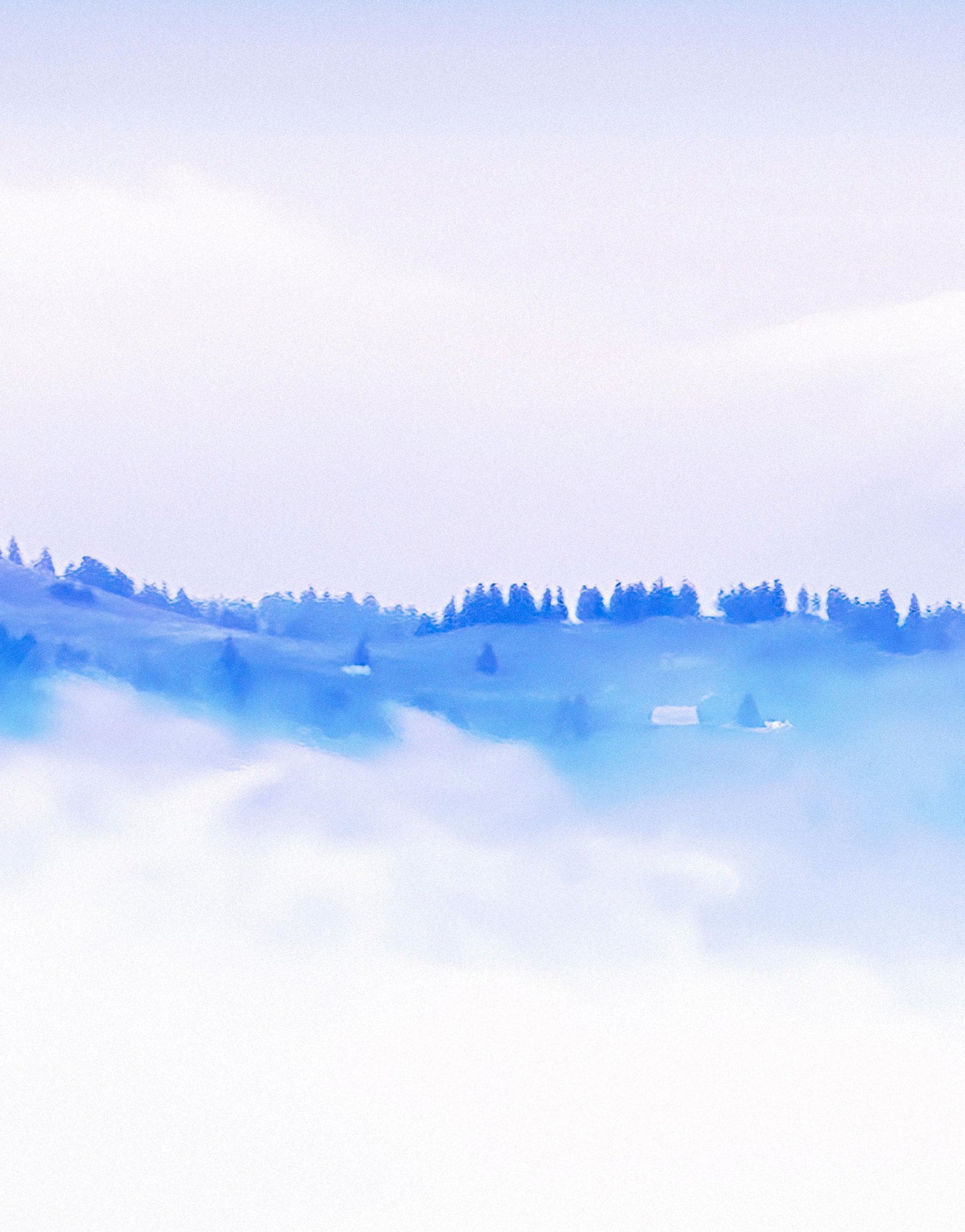 Mural de pared con vista a la montaña en colores pastel sobre las nubes. Papel tapiz autoadhesivo o mural de pared extraíble. N.º 6402