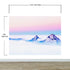 Mural de pared con vista a la montaña en colores pastel sobre las nubes. Papel tapiz autoadhesivo o mural de pared extraíble. N.º 6402