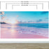 Mural de pared con puesta de sol en Paradise Beach en colores pastel. Papel tapiz autoadhesivo con combinación de colores rosa y azul pastel. N.º 6404