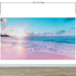 Mural de pared con puesta de sol en Paradise Beach en colores pastel. Papel tapiz autoadhesivo con combinación de colores rosa y azul pastel. N.º 6404
