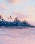 Mural de pared con puesta de sol en Paradise Beach en colores pastel. Papel tapiz autoadhesivo con combinación de colores rosa y azul pastel. N.º 6404