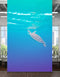 Mural de pared con tortuga marina nadando y tomando aire. Animales marinos en colores pastel. Papel tapiz autoadhesivo. N.º 6406