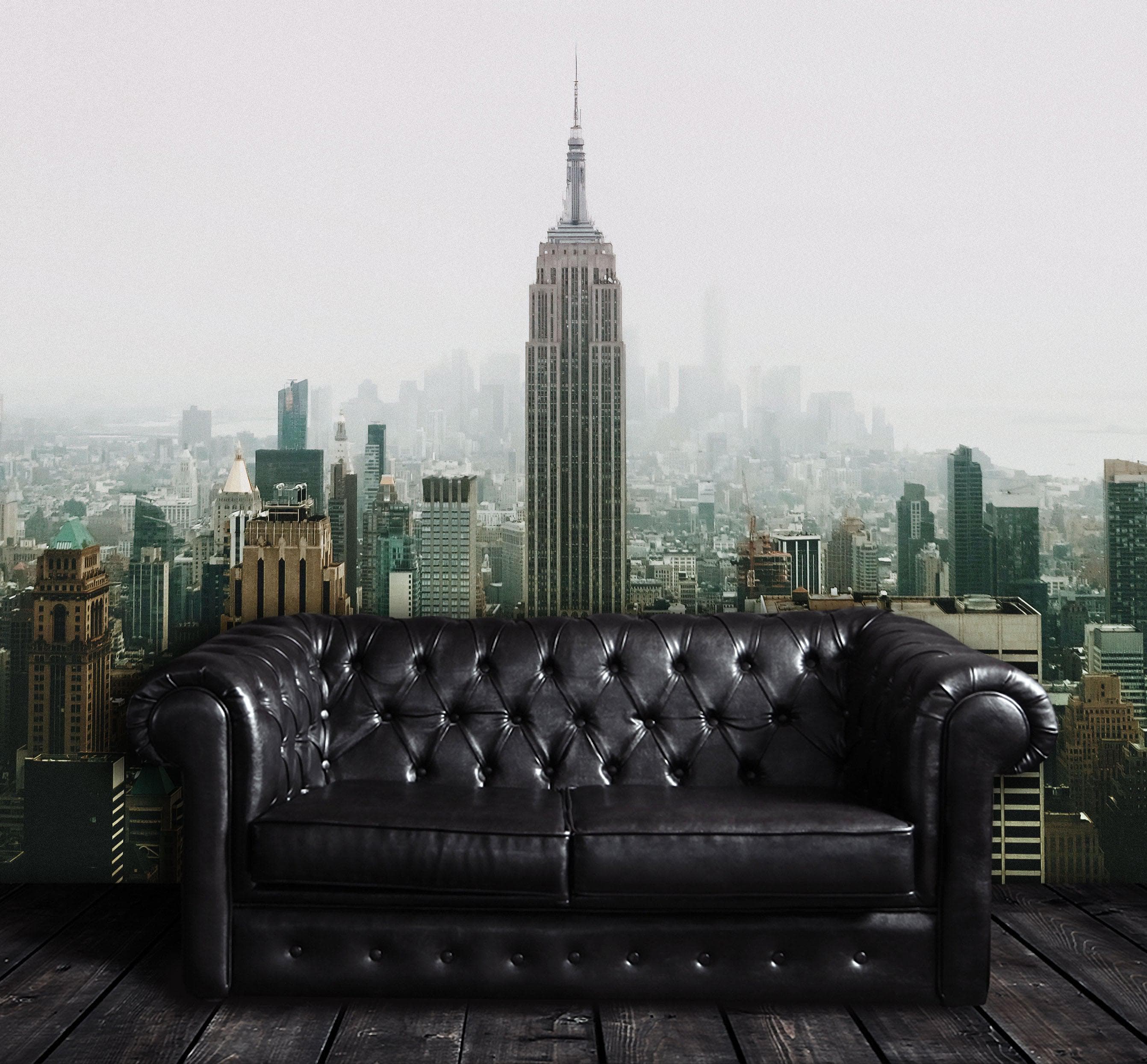 Mural de pared del Empire State Building de Nueva York. Papel tapiz autoadhesivo de los rascacielos de la ciudad de Nueva York. #6407