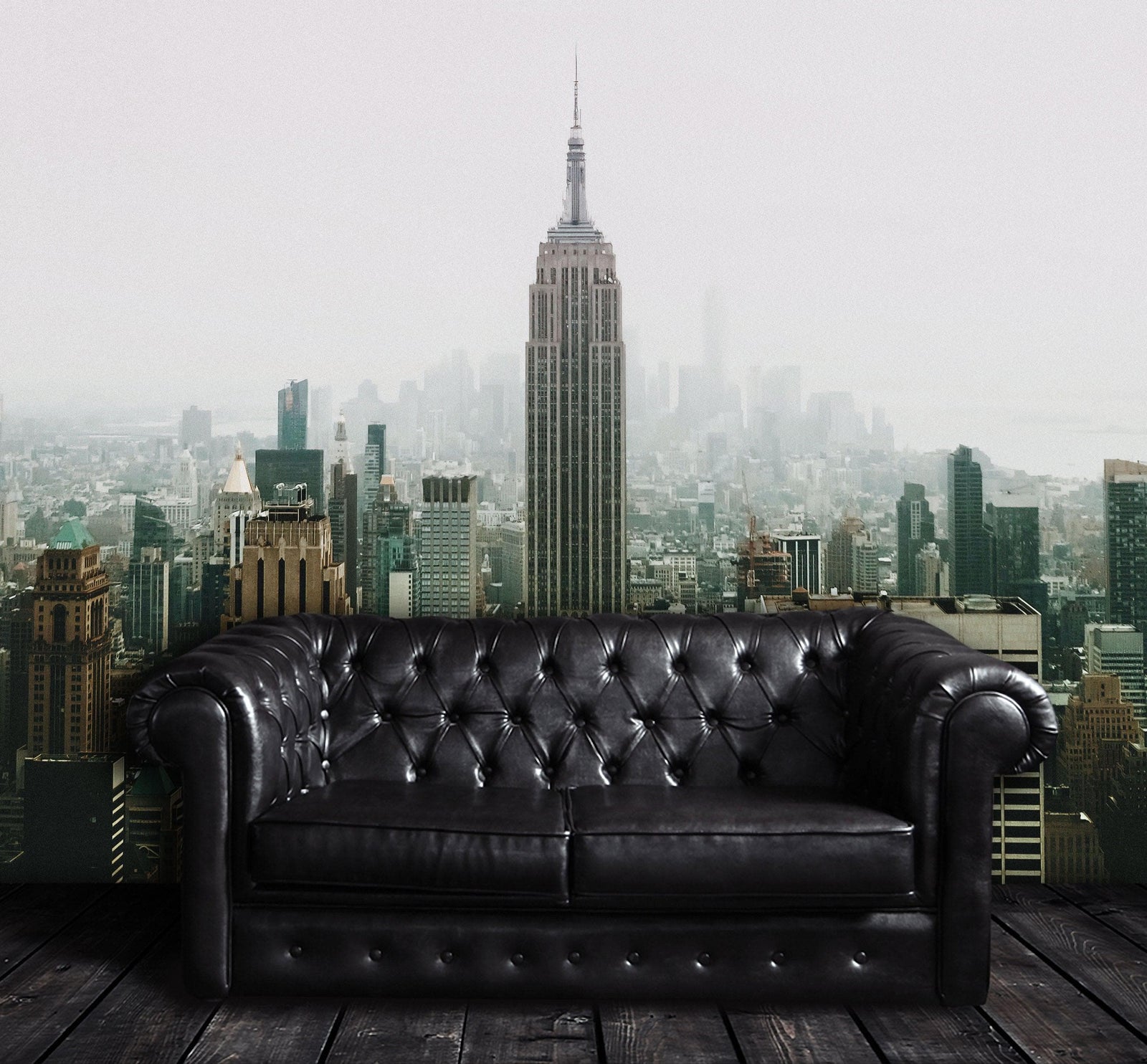 Mural de pared del Empire State Building de Nueva York. Papel tapiz autoadhesivo de los rascacielos de la ciudad de Nueva York. #6407
