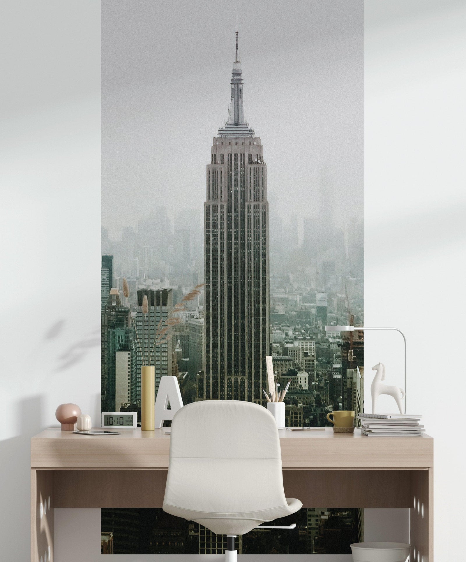 Mural de pared del Empire State Building de Nueva York. Papel tapiz autoadhesivo de los rascacielos de la ciudad de Nueva York. #6407