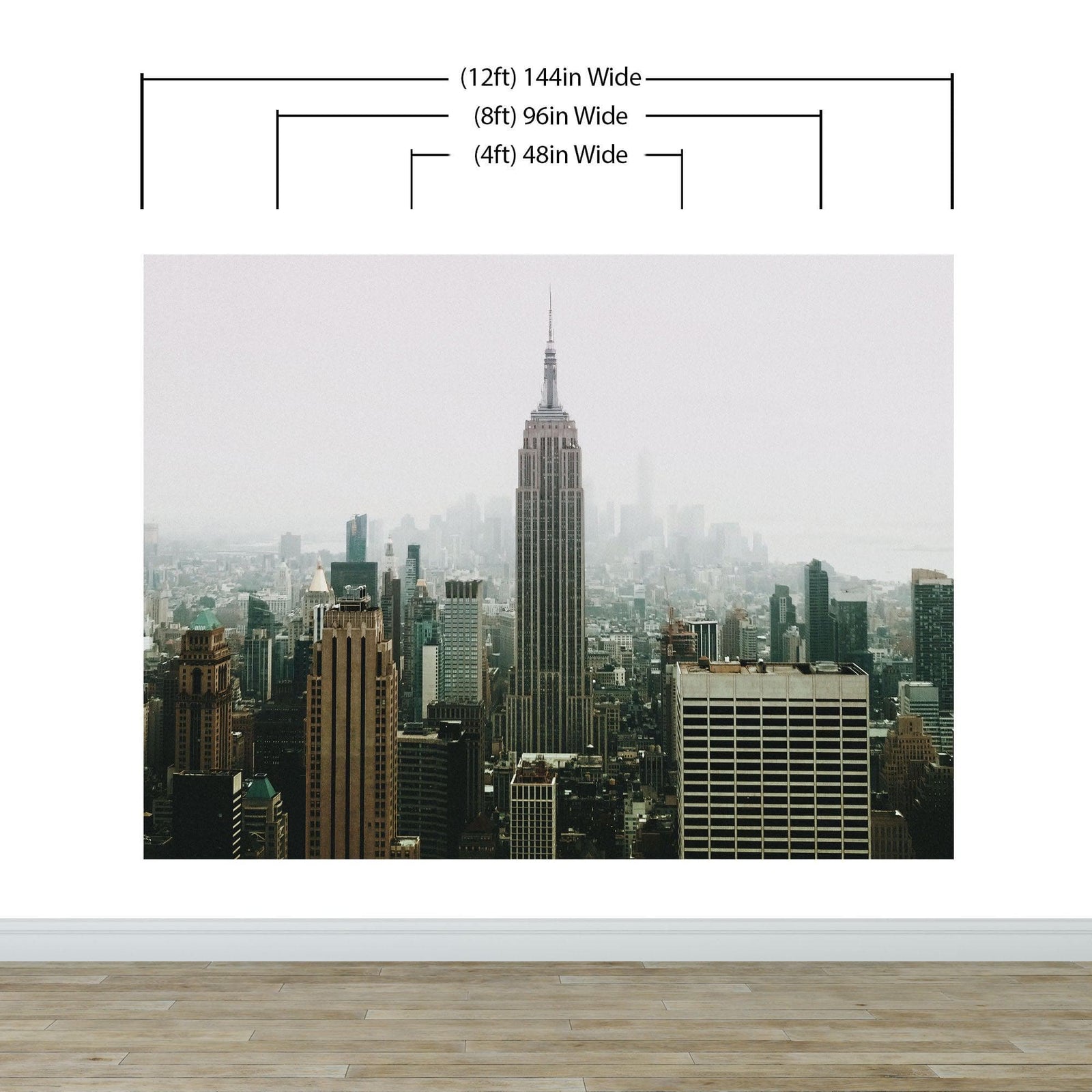 Mural de pared del Empire State Building de Nueva York. Papel tapiz autoadhesivo de los rascacielos de la ciudad de Nueva York. #6407