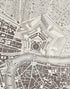 Mural de pared con el mapa antiguo de Roma, Italia. Papel pintado autoadhesivo con el plano de Roma de gran tamaño. #6412