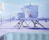 Mural de pared con torre de salvavidas en la playa de Pensacola. Papel tapiz autoadhesivo con temática de colores pastel. N.º 6415