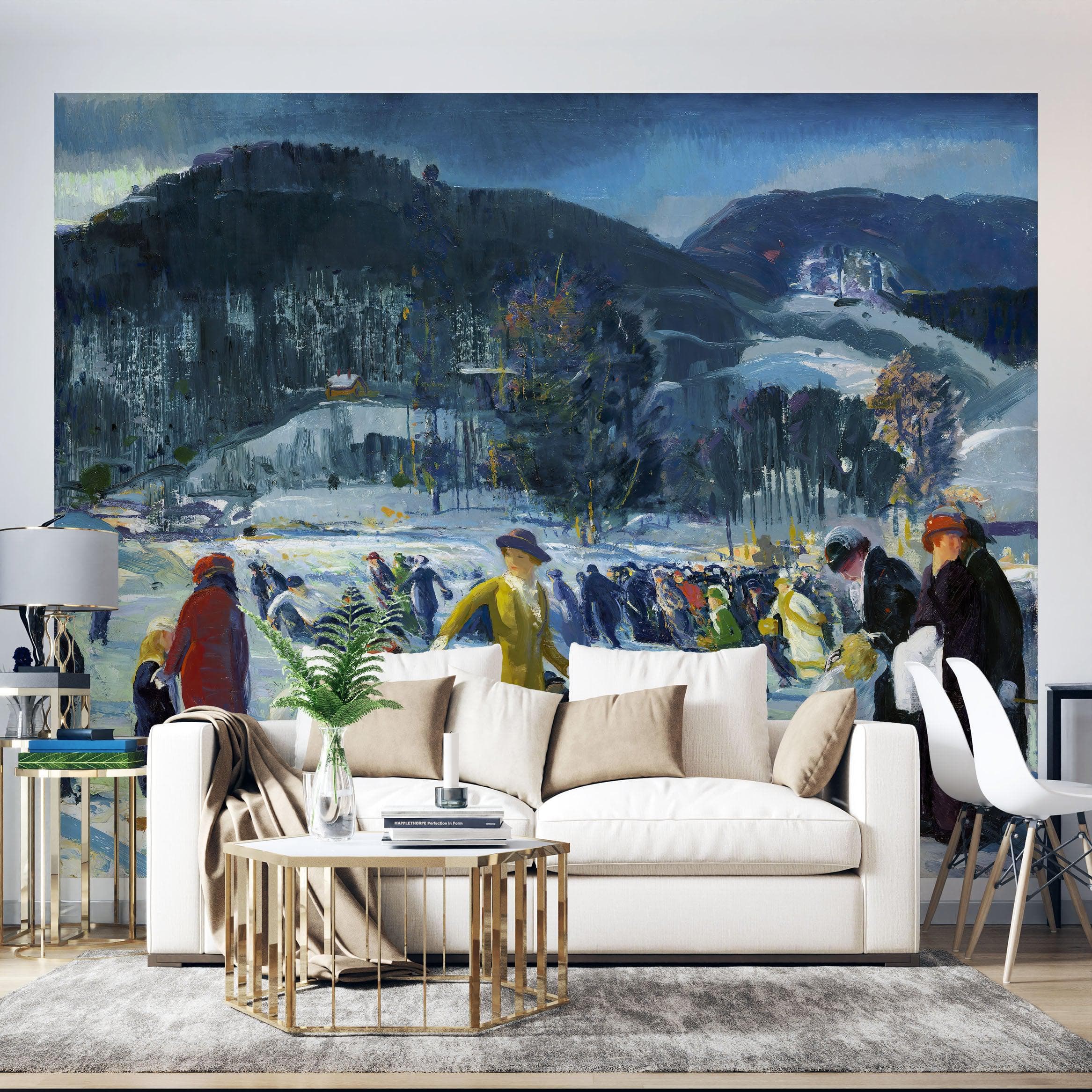 Mural de pared con la famosa pintura "El amor por el invierno". Pintura de George Wesley Bellows. N.º 6419
