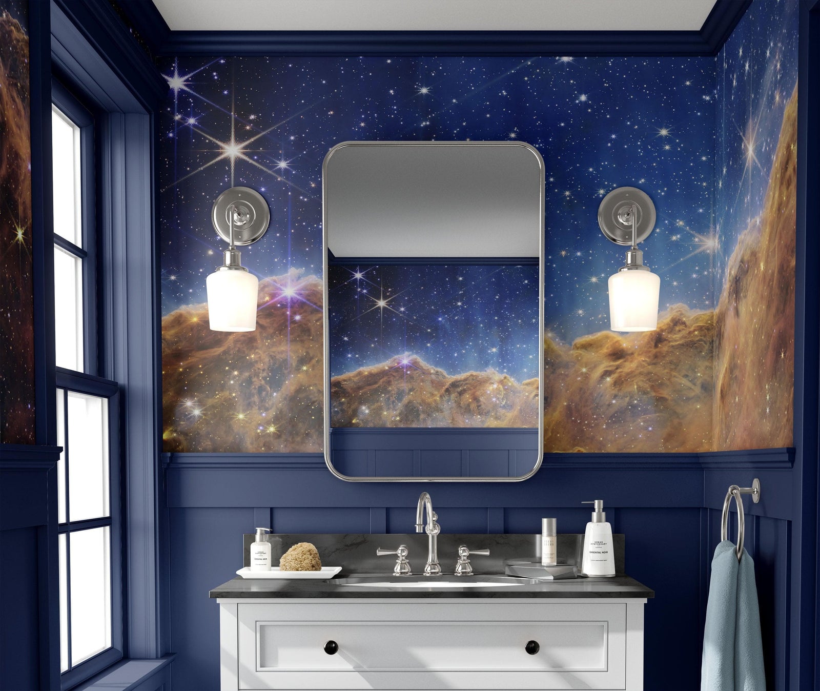 Acantilados cósmicos en la nebulosa Carina (imagen NIRCam) de la NASA, la ESA, la CSA y el STScI. Mural de pared espacial Galaxy Nebula | Papel tapiz autoadhesivo. N.° 6421