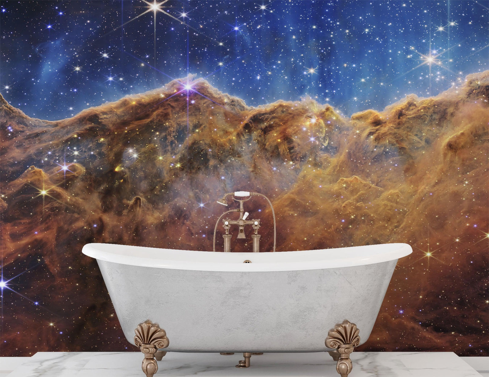 Acantilados cósmicos en la nebulosa Carina (imagen NIRCam) de la NASA, la ESA, la CSA y el STScI. Mural de pared espacial Galaxy Nebula | Papel tapiz autoadhesivo. N.° 6421