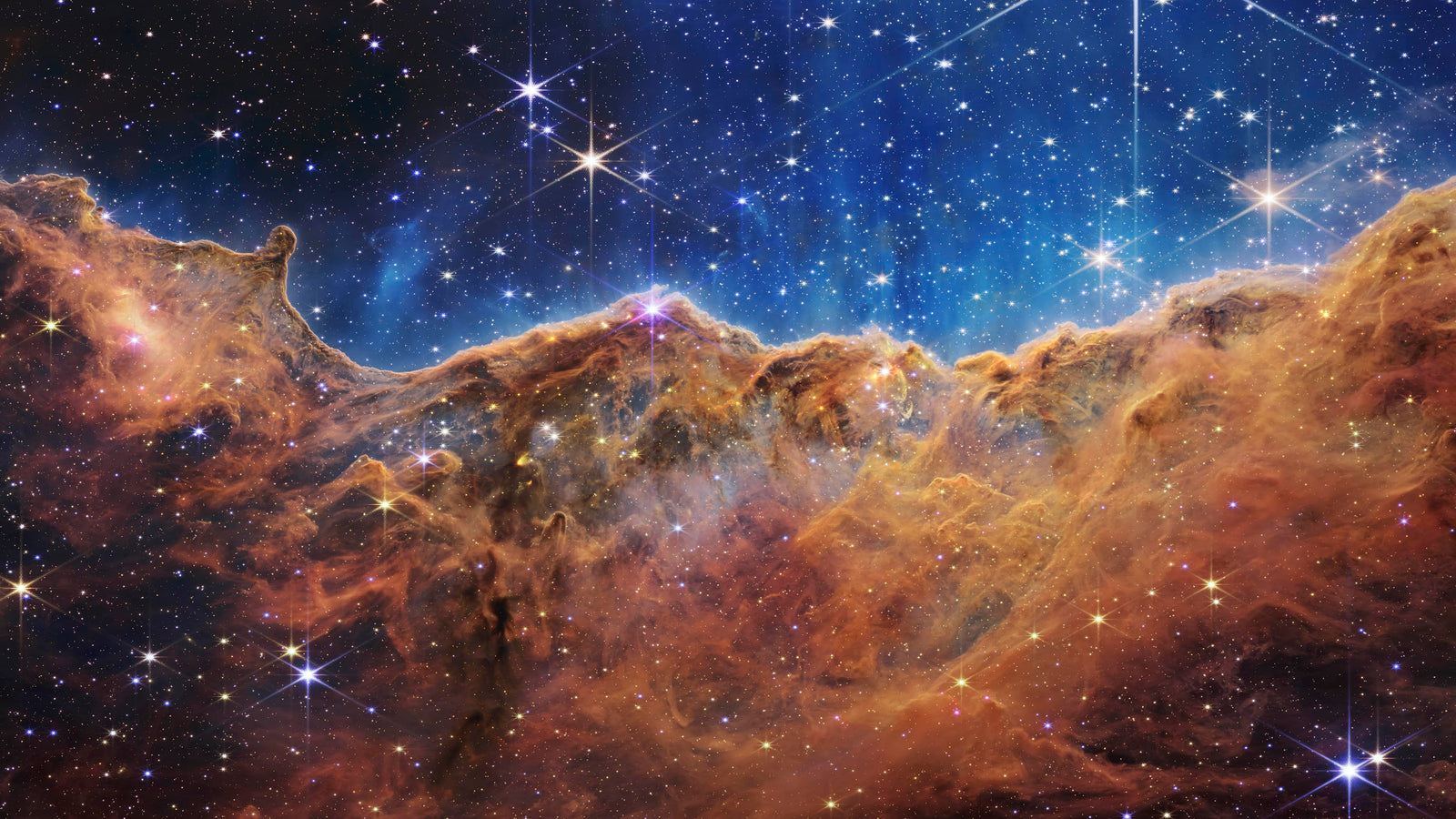 Acantilados cósmicos en la nebulosa Carina (imagen NIRCam) de la NASA, la ESA, la CSA y el STScI. Mural de pared espacial Galaxy Nebula | Papel tapiz autoadhesivo. N.° 6421