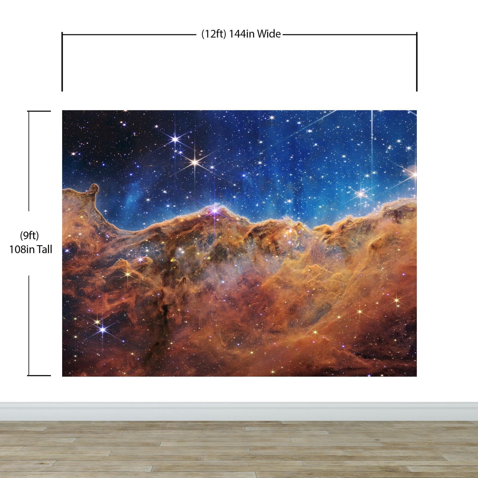 Acantilados cósmicos en la nebulosa Carina (imagen NIRCam) de la NASA, la ESA, la CSA y el STScI. Mural de pared espacial Galaxy Nebula | Papel tapiz autoadhesivo. N.° 6421