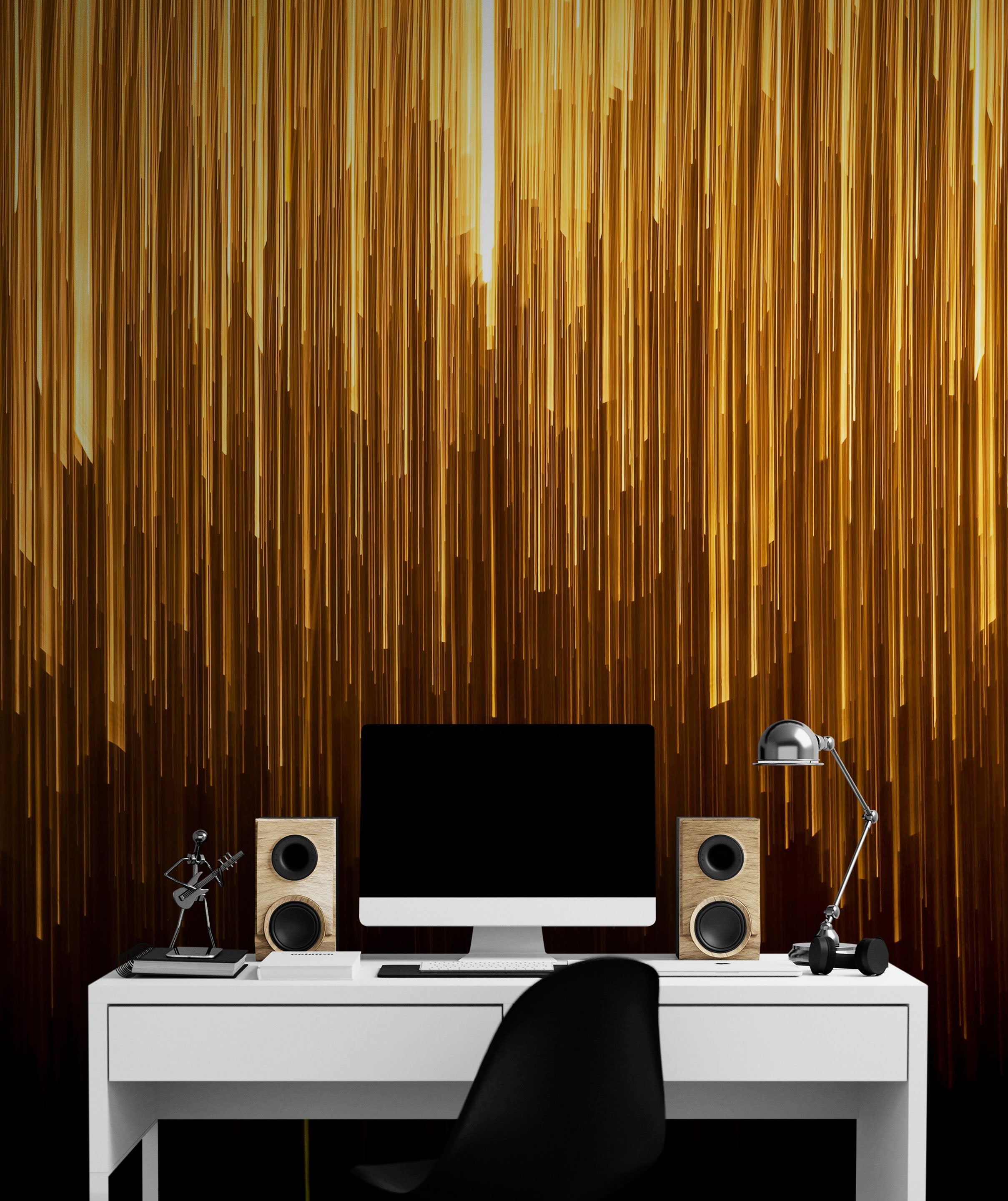 Mural de pared con rayas verticales de luz. Papel tapiz abstracto con líneas verticales brillantes. #6425